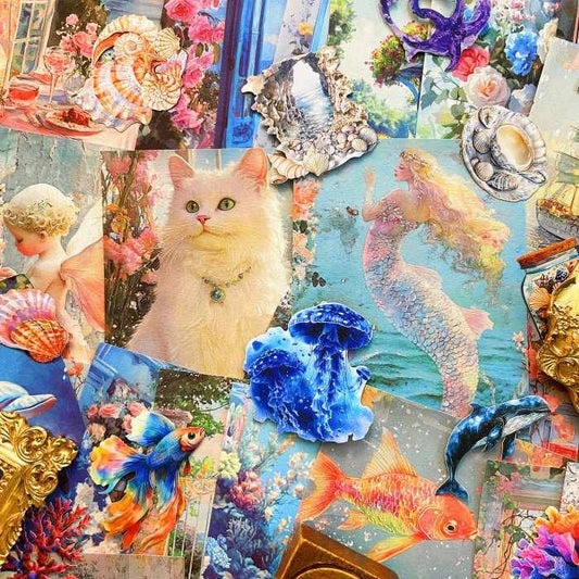 Vibrant Sea World Ephemera Mystery Kit 120PCS