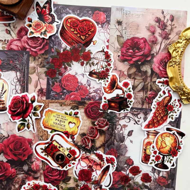 Heritage Rose Ephemera Mystery Kit 80PCS