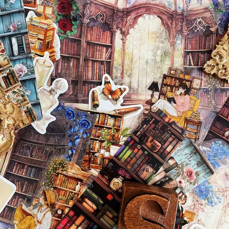 Among Old Books Ephemera Mystery Kit 75PCS