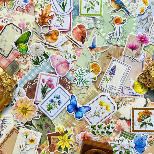 Flowers Past Ephemera Kit 200PCS