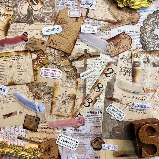 Faded Memory Ephemera Mystery Kit 100PCS
