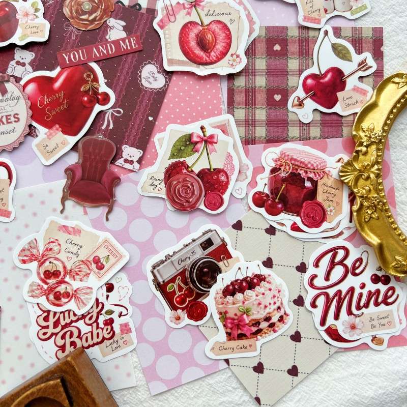 Cherry Sweetheart Ephemera Mystery Kit 100PCS