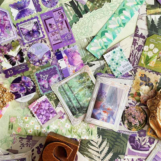 Purple Meadow Ephemera Mystery Kit 85PCS