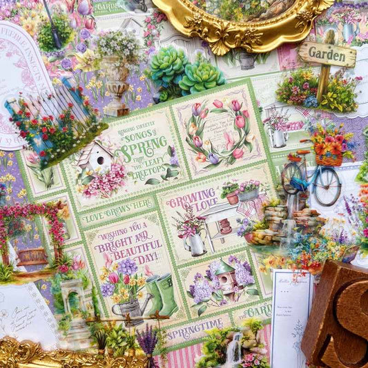 Quiet Garden Ephemera Mystery Kit 70PCS