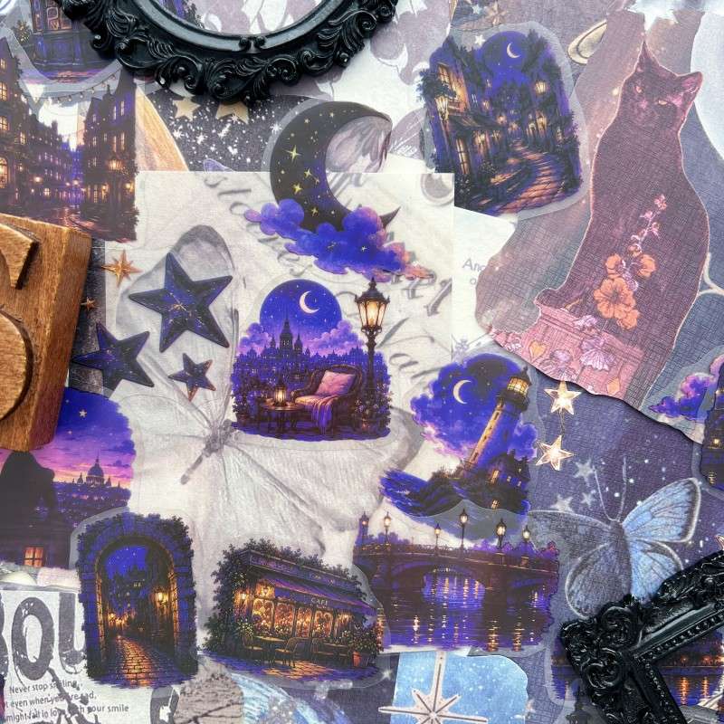 Purple Dreamscape Ephemera Mystery Kit 70PCS
