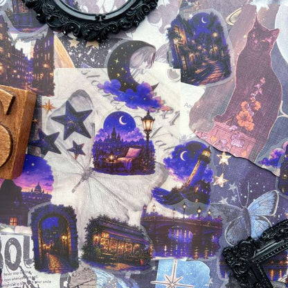 Purple Dreamscape Ephemera Mystery Kit 70PCS