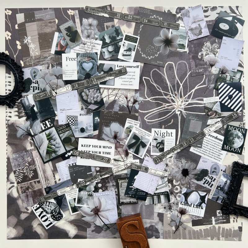 Silent Thoughts Ephemera Mystery Kit 80PCS