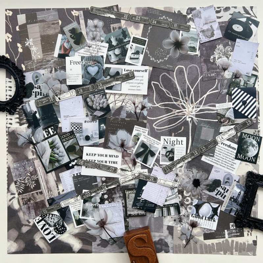 Silent Thoughts Ephemera Mystery Kit 80PCS