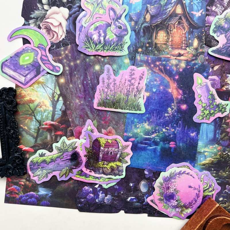 Violet Spellwood Ephemera Mystery Kit 75PCS