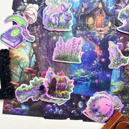 Violet Spellwood Ephemera Mystery Kit 75PCS