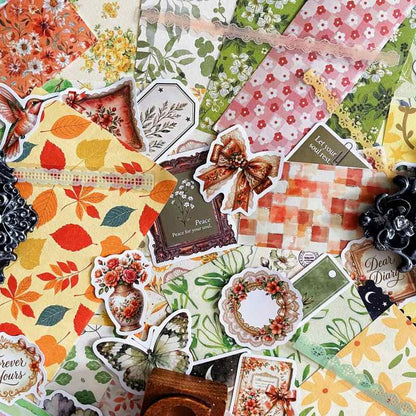 Tangerine Field Ephemera Mystery Kit 80PCS