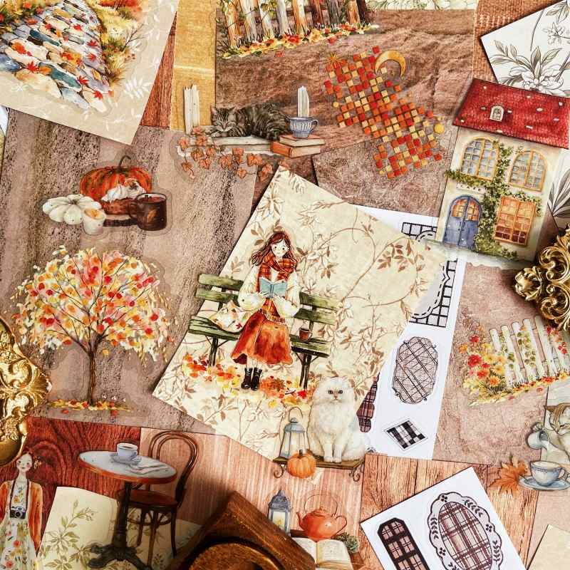 Warm Caramel Ephemera Mystery Kit 60PCS