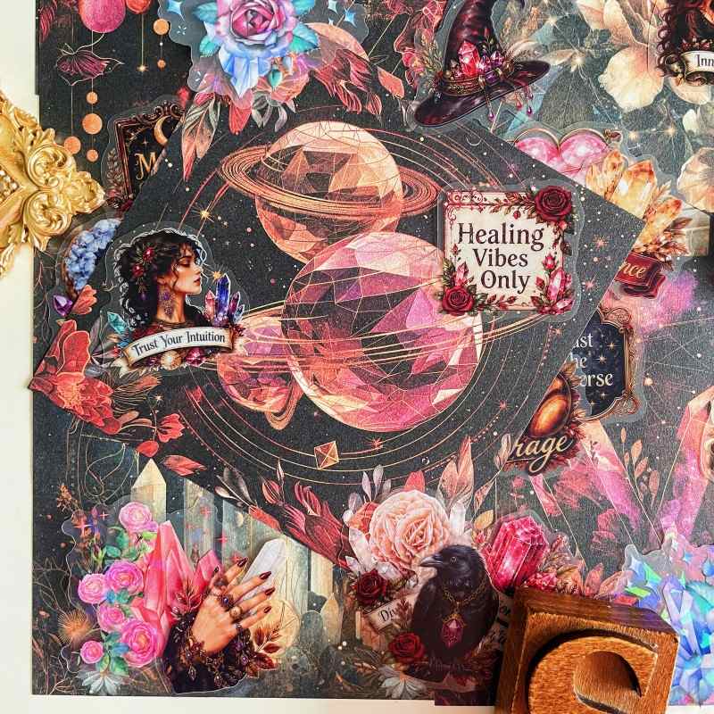 Astral Crystals Ephemera Mystery Kit 80PCS