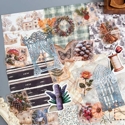 Autumn to Winter Ephemera Mystery Kit 80PCS