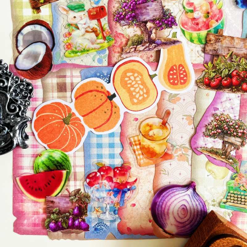 Fruit Garden Ephemera Mystery Kit 70PCS