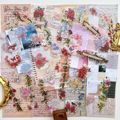 Blooming Letters Ephemera Mystery Kit 60PCS