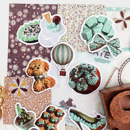 Chocolate Mint Ephemera Mystery Kit 90PCS
