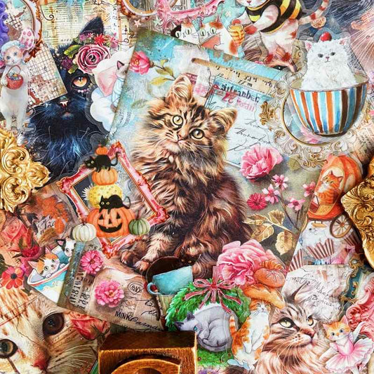Kitty Wonderland Ephemera Mystery Kit 90PCS