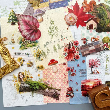 Wild Moss Garden Ephemera Mystery Kit 60PCS