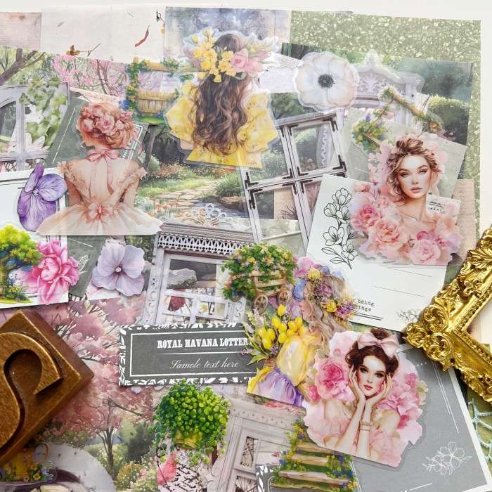 Pastel Spring Ephemera Mystery Kit 115PCS