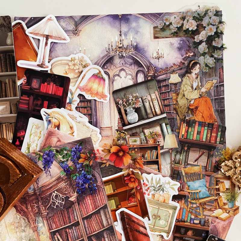 Among Old Books Ephemera Mystery Kit 75PCS