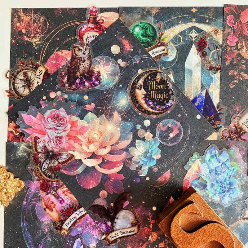 Astral Crystals Ephemera Mystery Kit 80PCS