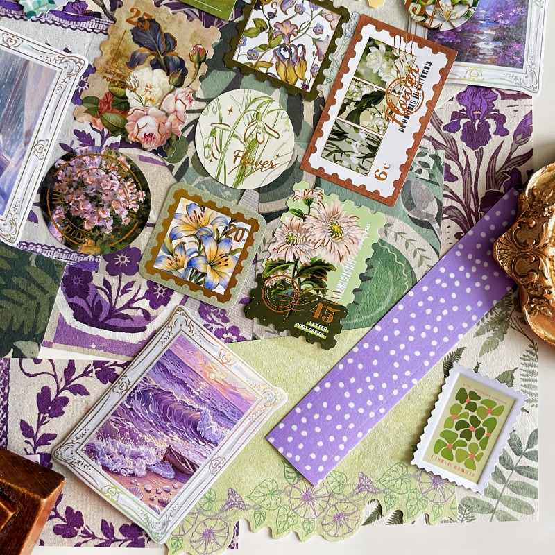 Purple Meadow Ephemera Mystery Kit 85PCS
