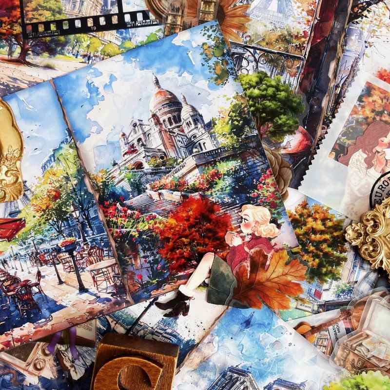Parisian September Ephemera Mystery Kit 80PCS