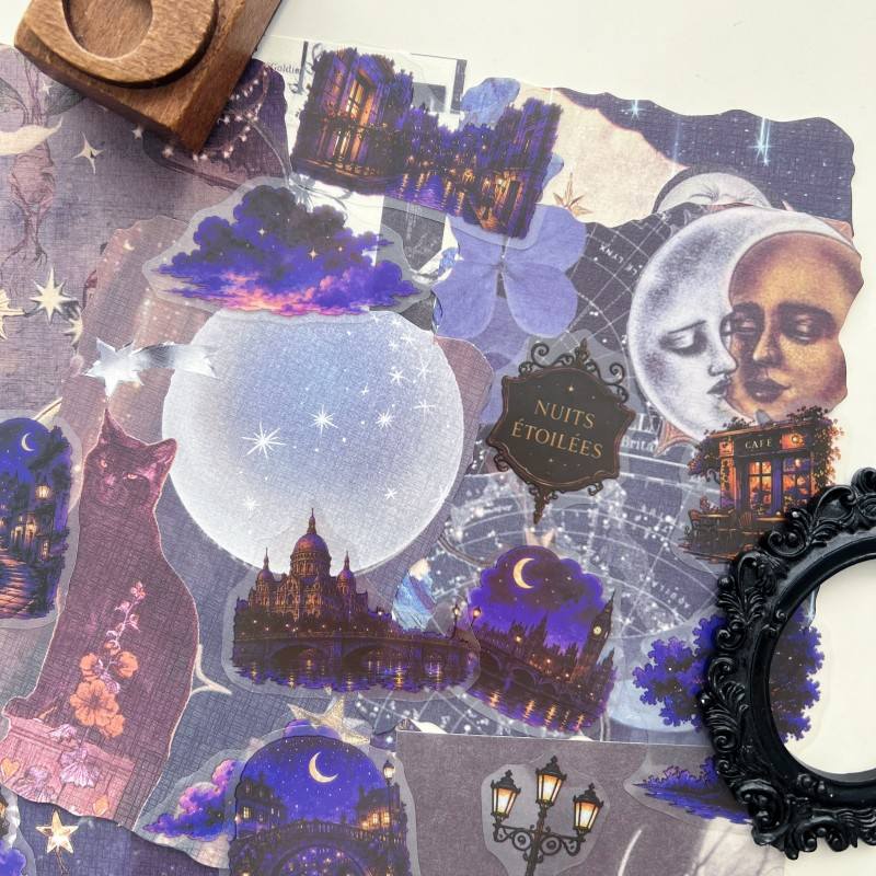 Purple Dreamscape Ephemera Mystery Kit 70PCS