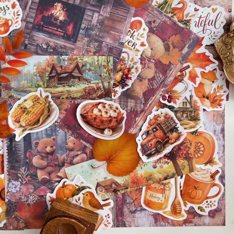 Autumn Vibes Ephemera Mystery Kit 80PCS