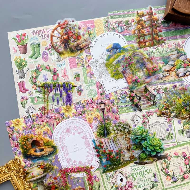 Quiet Garden Ephemera Mystery Kit 70PCS