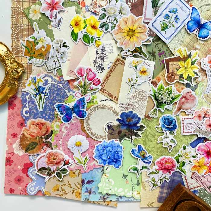 Flowers Past Ephemera Kit 200PCS