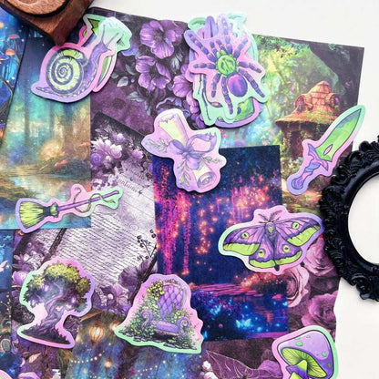 Violet Spellwood Ephemera Mystery Kit 75PCS
