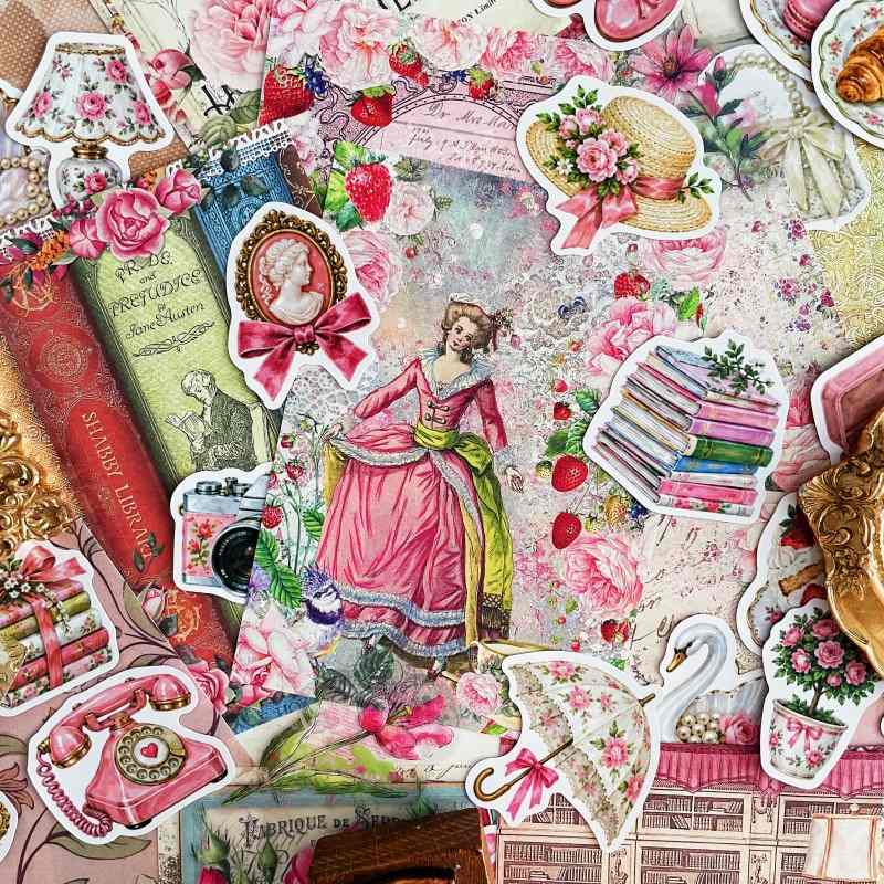 Vintage Coquette Ephemera Mystery Kit 80PCS