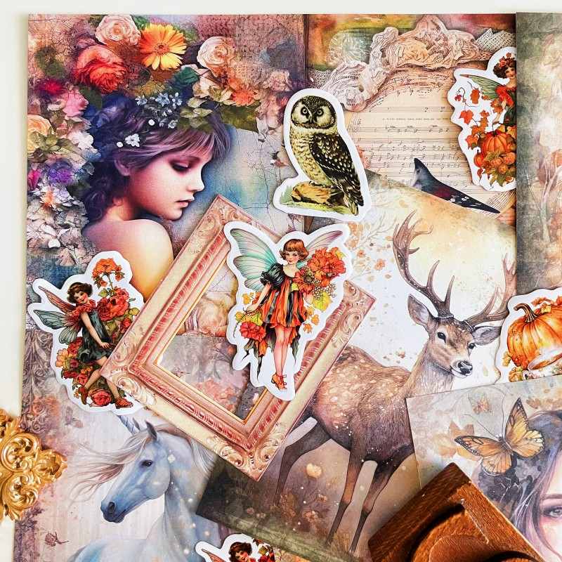 Autumn Pixie Ephemera Mystery Kit 70PCS