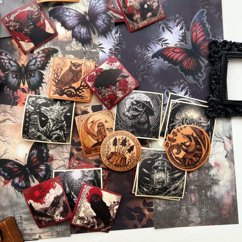Darkwood Forest Ephemera Mystery Kit 70PCS