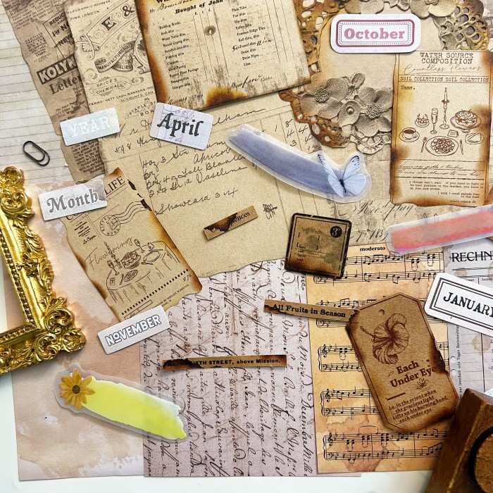 Faded Memory Ephemera Mystery Kit 100PCS