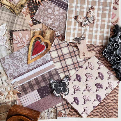 Caramel Textile Ephemera Mystery Kit 70PCS