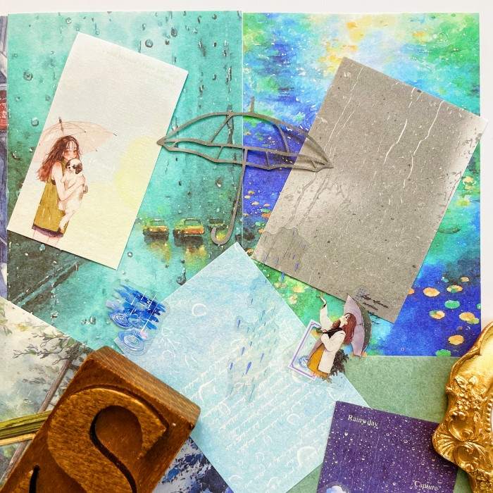 Rainy Mood Ephemera Kit 50PCS