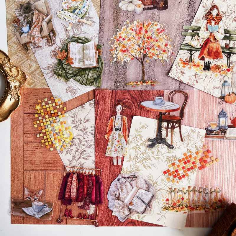 Warm Caramel Ephemera Mystery Kit 60PCS