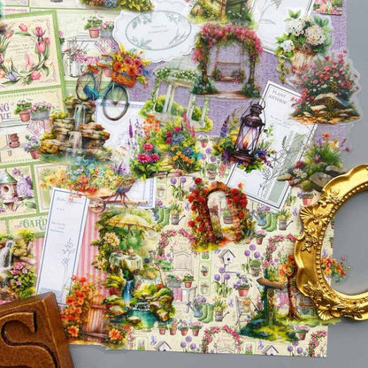 Quiet Garden Ephemera Mystery Kit 70PCS