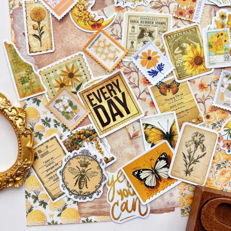 Old Flutter Ephemera Mystery Kit 90PCS