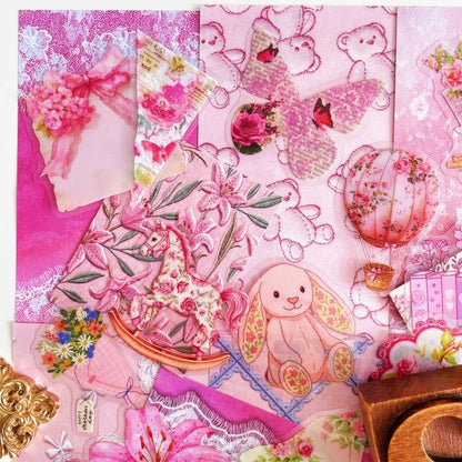 Sweet Pink Ephemera Mystery Kit 70PCS