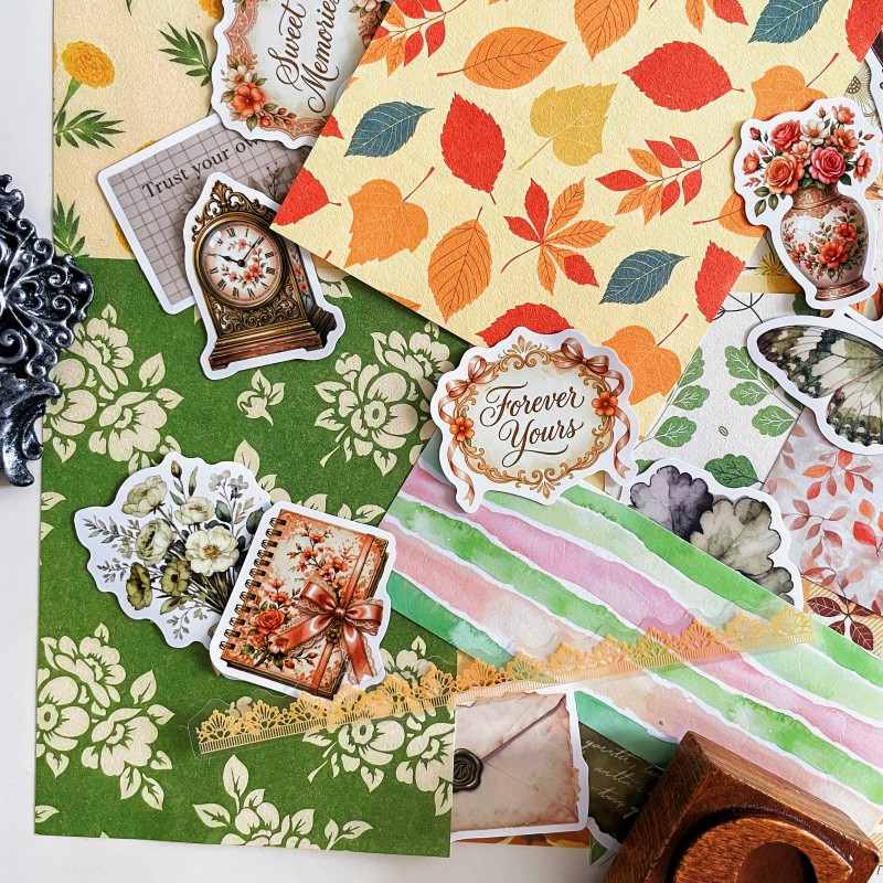 Tangerine Field Ephemera Mystery Kit 80PCS