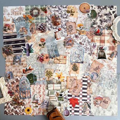 Autumn to Winter Ephemera Mystery Kit 80PCS