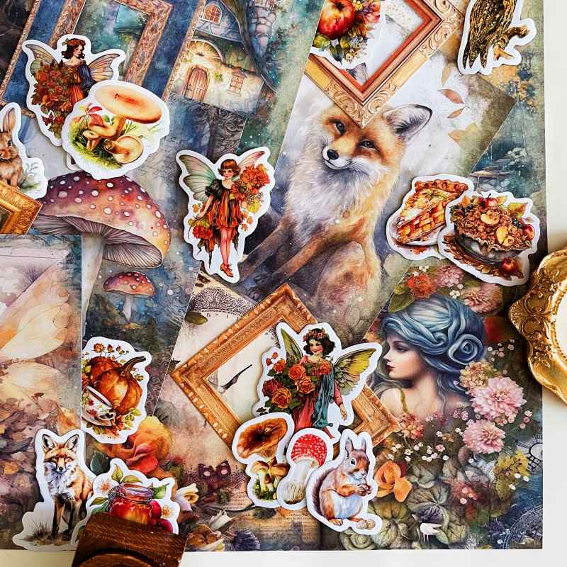 Autumn Pixie Ephemera Mystery Kit 70PCS