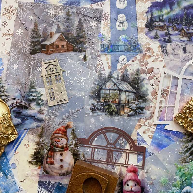 Frost Outside Ephemera Mystery Kit 75PCS