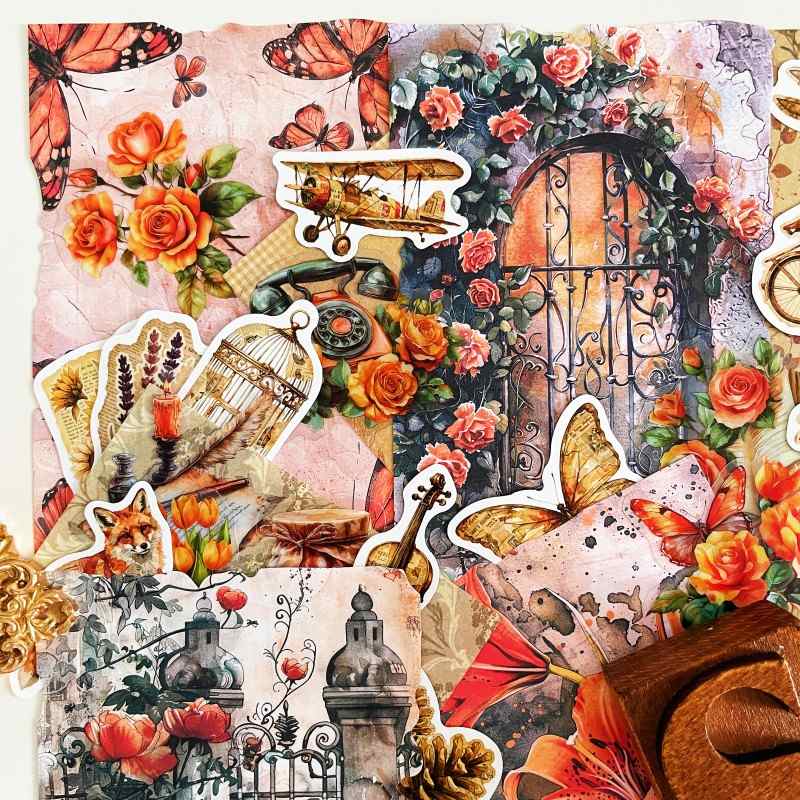 Crimson Harvest Ephemera Mystery Kit 95PCS