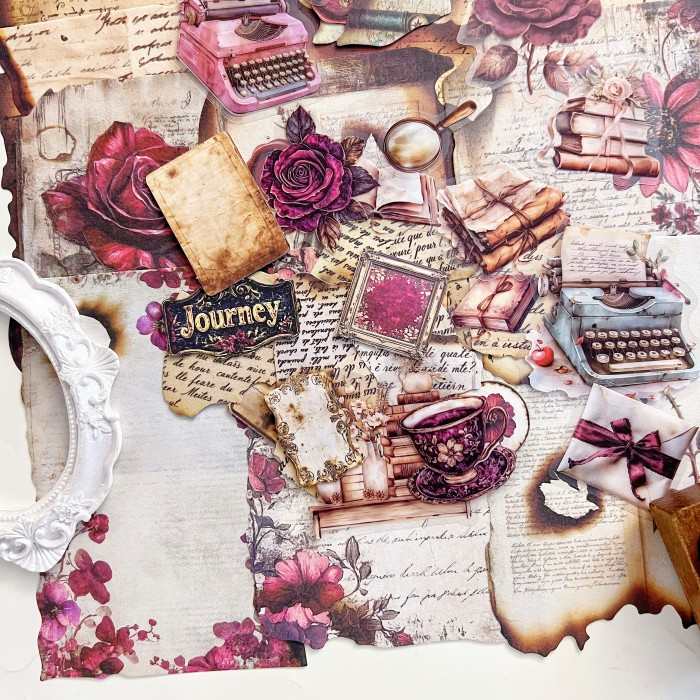 Scorching Trace Narrative Ephemera Kit 120PCS