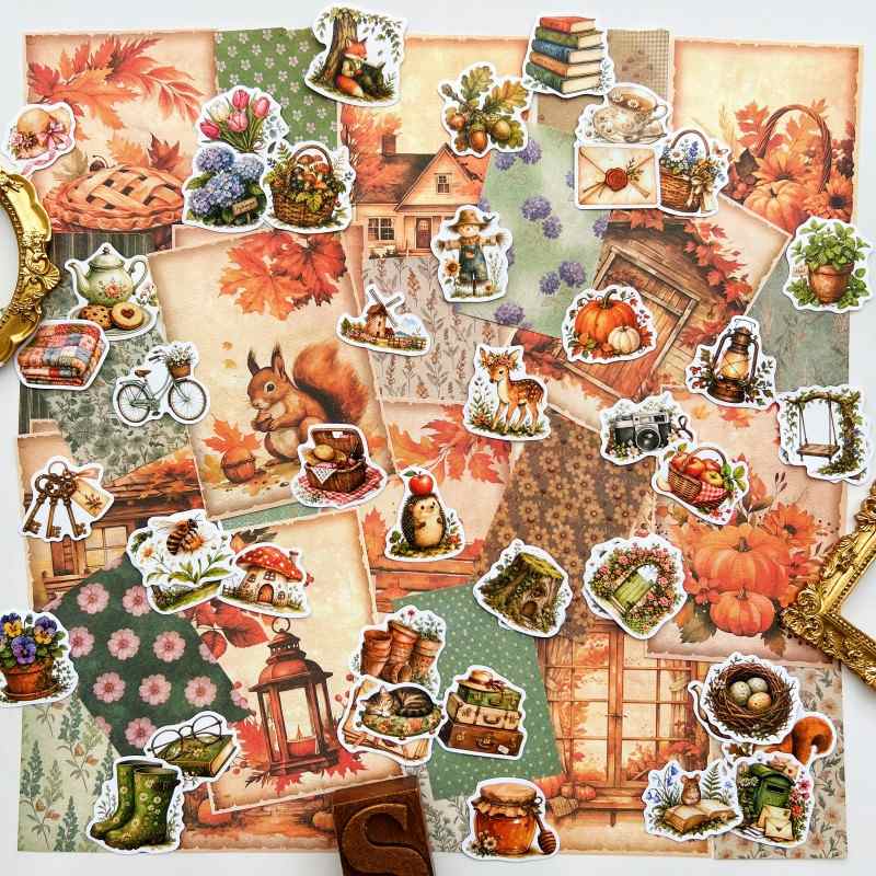 Harvest Grove Ephemera Mystery Kit 80PCS